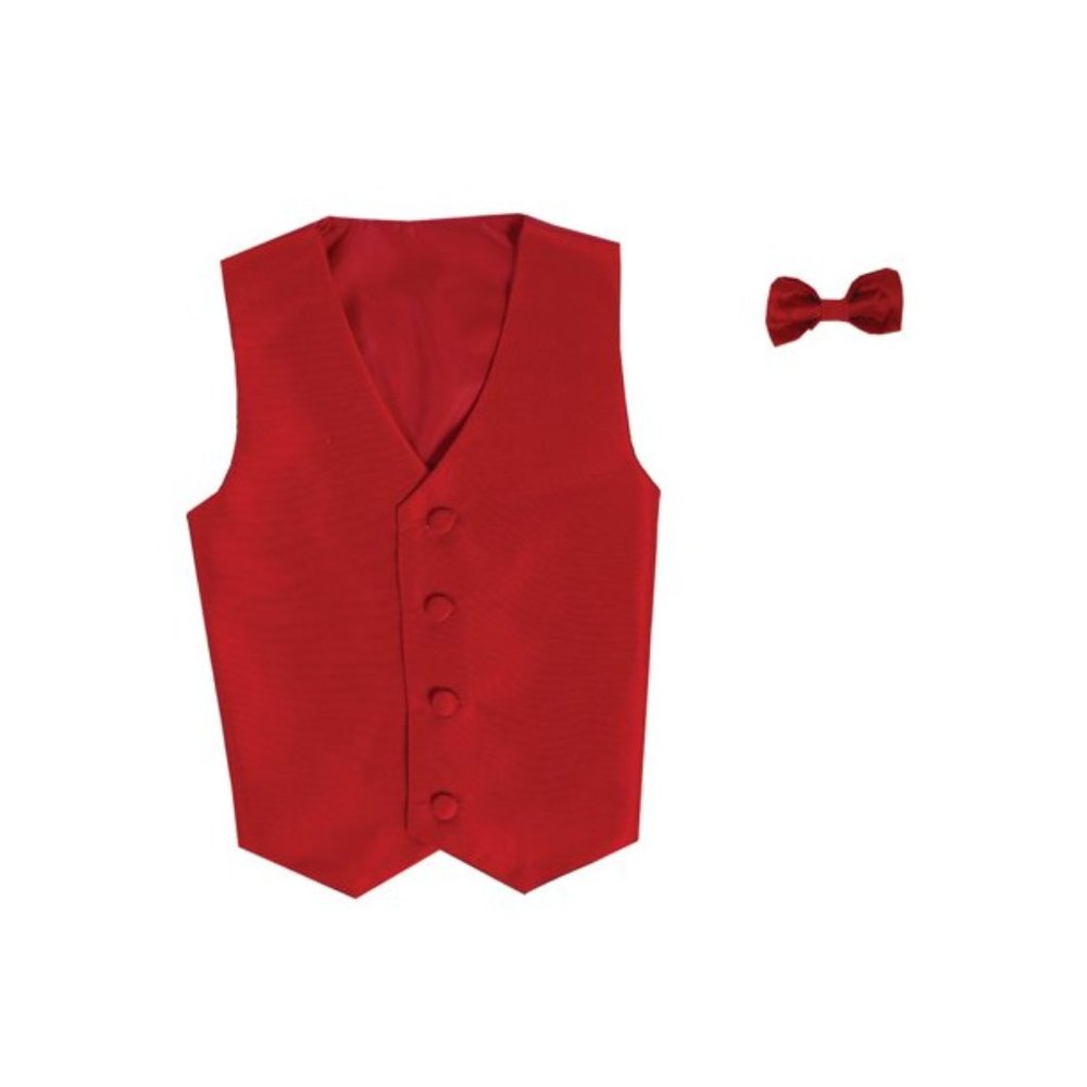 Vest and Clip On Baby Boy Bowtie set - RED New With Tags Size  L/XL (12-24 Month